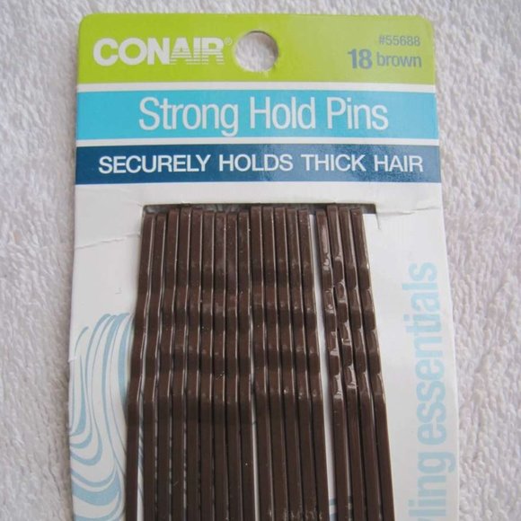 18 Conair Brown Strong Hold Pins Secure Hold Thick Hair Metal Styling Bobby Pin - Picture 5 of 5